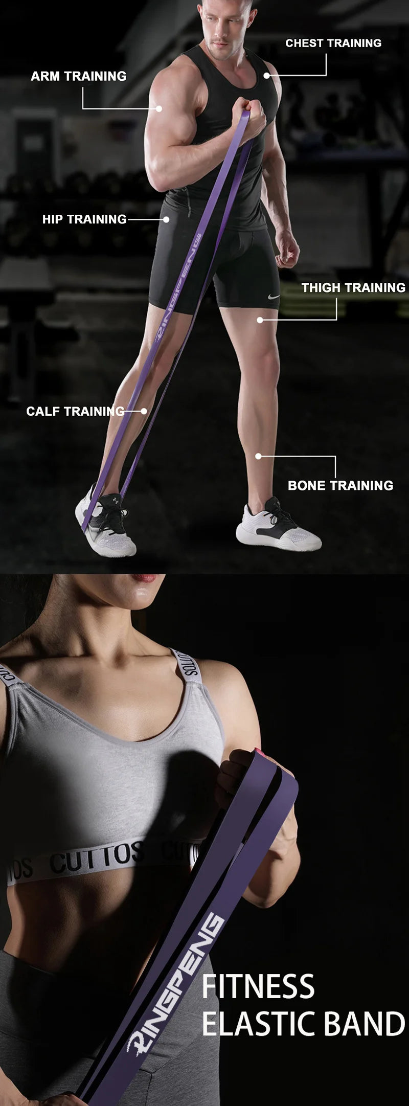 Gym Equipment Resistance Bands Elastic Fitness Bands Sport Exercise At Home Bodybuilding Rubber Leagues Portable Body Building