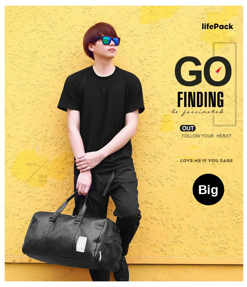 Gym Bag Leather Sport Bags Dry Wet Bags Men Training for Shoes Fitness Yoga Travel Luggage Shoulder Sac De Sport Bag weekend bag