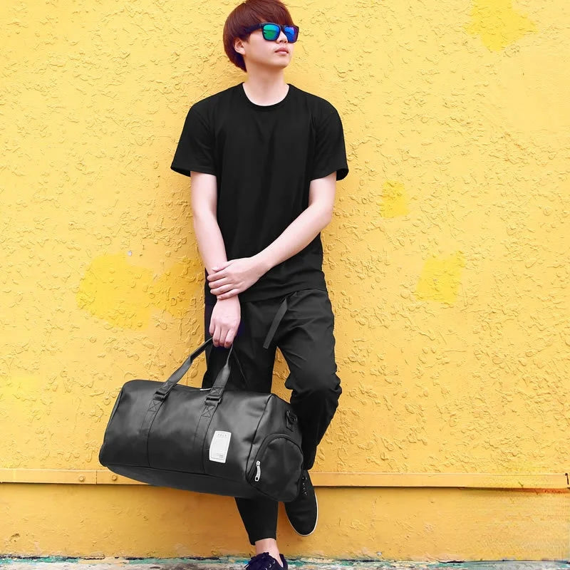 Gym Bag Leather Sport Bags Dry Wet Bags Men Training for Shoes Fitness Yoga Travel Luggage Shoulder Sac De Sport Bag weekend bag
