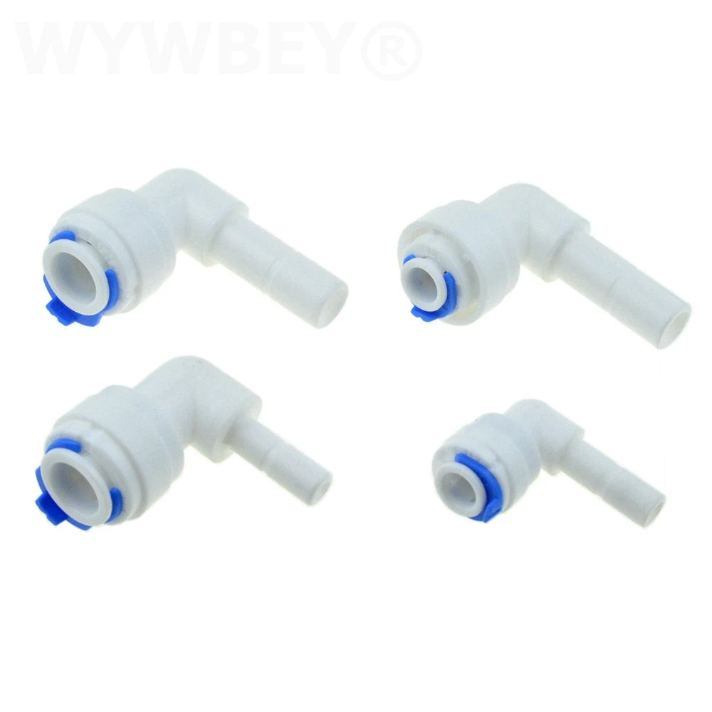 Reverse Osmosis 1/4 3/8 Hose Connection Quick Coupling 1/4 3/8 Stem L Straight Tee RO Water Aquarium Plastic Joint Pipe Fitting