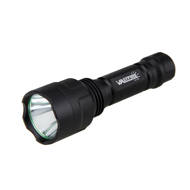 Tactical Hunting Flashlight 1 Mode Torch with Weaver Rail Scope Mount+Pressure Switch+18650 Battery+USB Charger