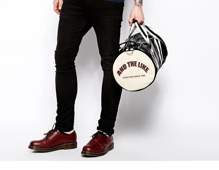 Gym Bag Men And Women Shoulder Bag Messenger Portable Training Basketball Bag Cylinder Travel Bag Sports Leather Handbag Tennis