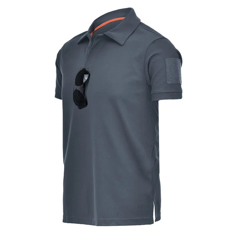 Tactical T-shirt Combat T Shirt Quick Dry Tees Men's Outdoor Hunting Camping Hiking O-Neck Lapel Short Sleeve