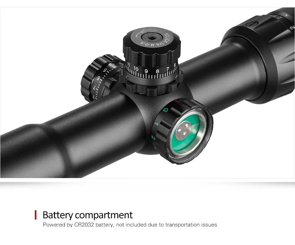 FIRE WOLF 1.5-4X30 Hunting Tactical Optical Rifle Scope with Red Green Illuminated Cross Turret lock Scope Range Airsoft Mirror