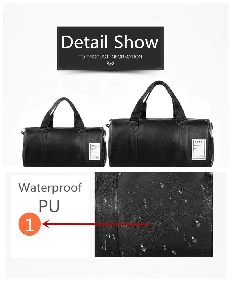 Gym Bag Leather Sport Bags Dry Wet Bags Men Training for Shoes Fitness Yoga Travel Luggage Shoulder Sac De Sport Bag weekend bag