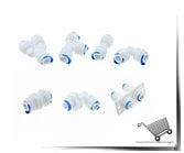 Reverse Osmosis 1/4 3/8 Hose Connection Quick Coupling 1/4 3/8 Stem L Straight Tee RO Water Aquarium Plastic Joint Pipe Fitting