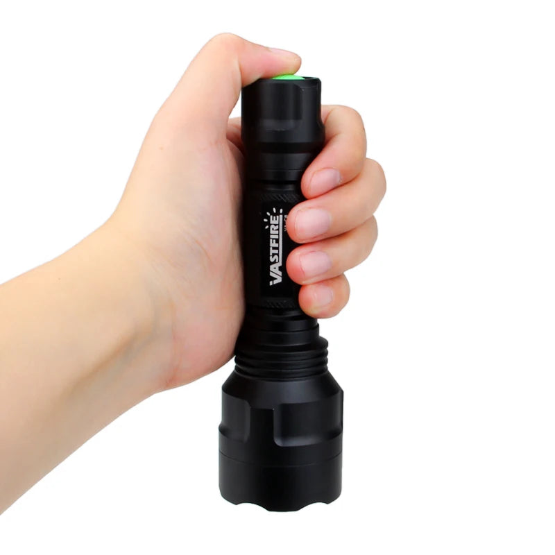 Tactical Hunting Flashlight 1 Mode Torch with Weaver Rail Scope Mount+Pressure Switch+18650 Battery+USB Charger