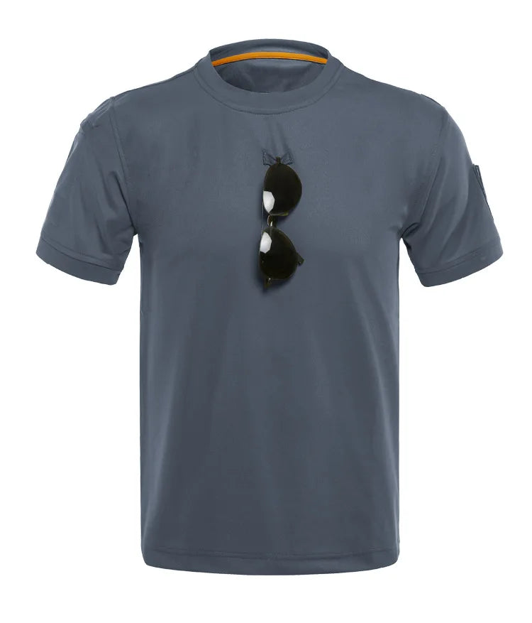 Tactical T-shirt Combat T Shirt Quick Dry Tees Men's Outdoor Hunting Camping Hiking O-Neck Lapel Short Sleeve