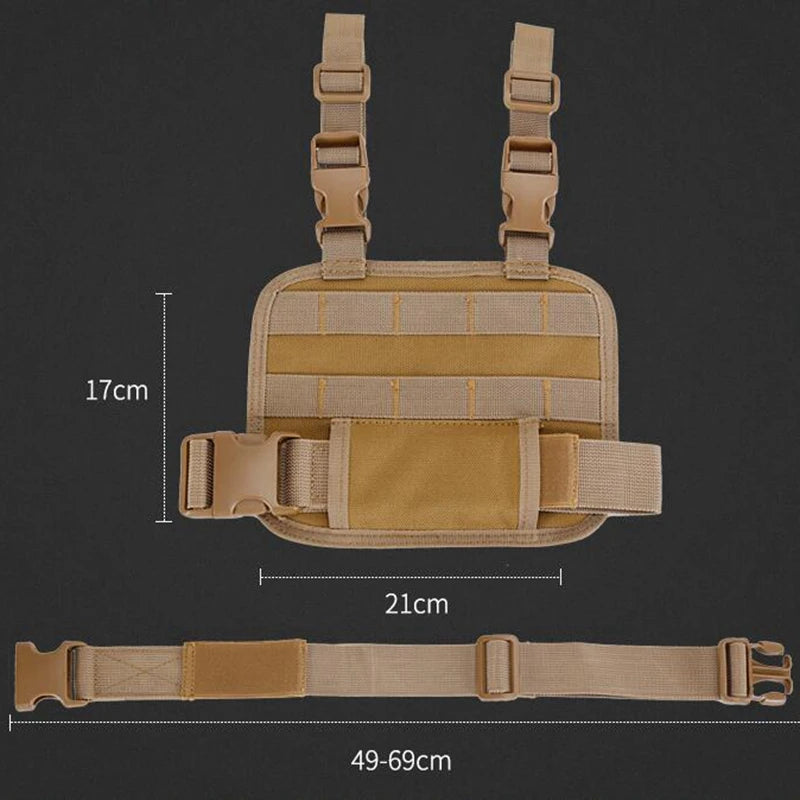 Tactical Drop Leg Platform Hunting Thigh MOLLE Rig with Adjustable Belt & Thigh Straps for Universal Holster