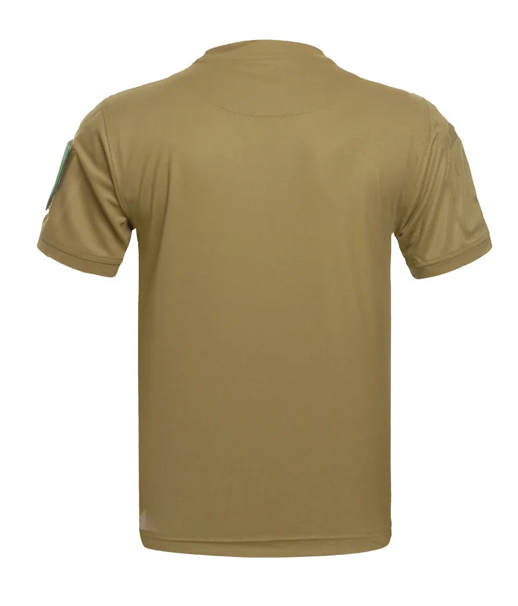 Tactical T-shirt Combat T Shirt Quick Dry Tees Men's Outdoor Hunting Camping Hiking O-Neck Lapel Short Sleeve