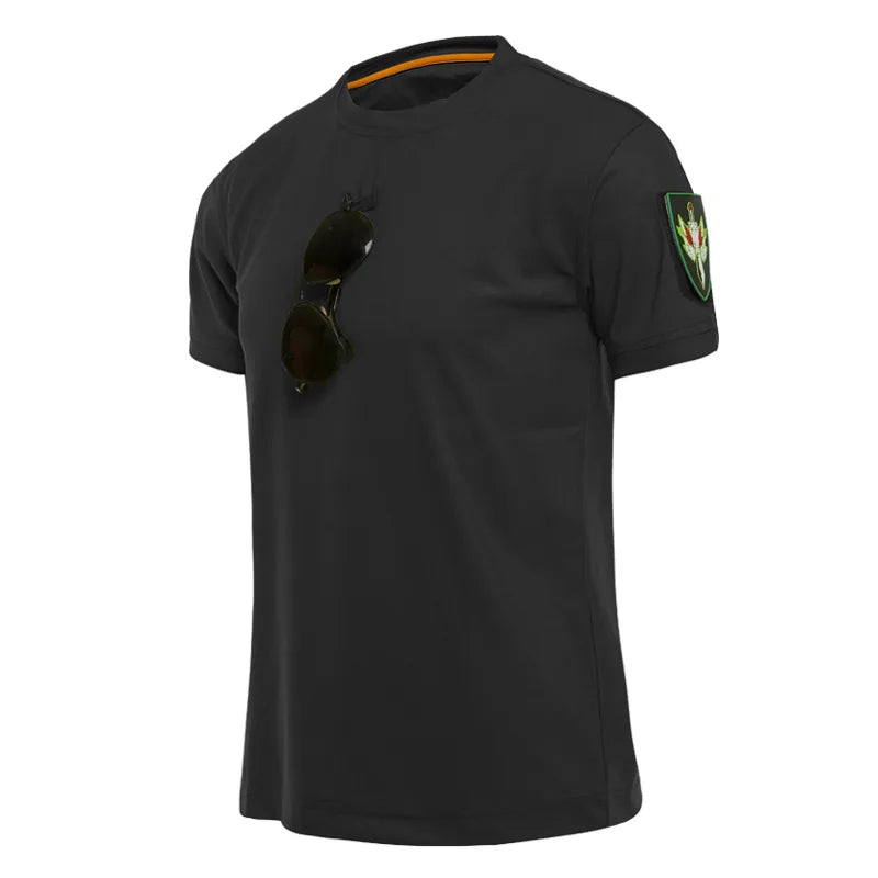 Tactical T-shirt Combat T Shirt Quick Dry Tees Men's Outdoor Hunting Camping Hiking O-Neck Lapel Short Sleeve