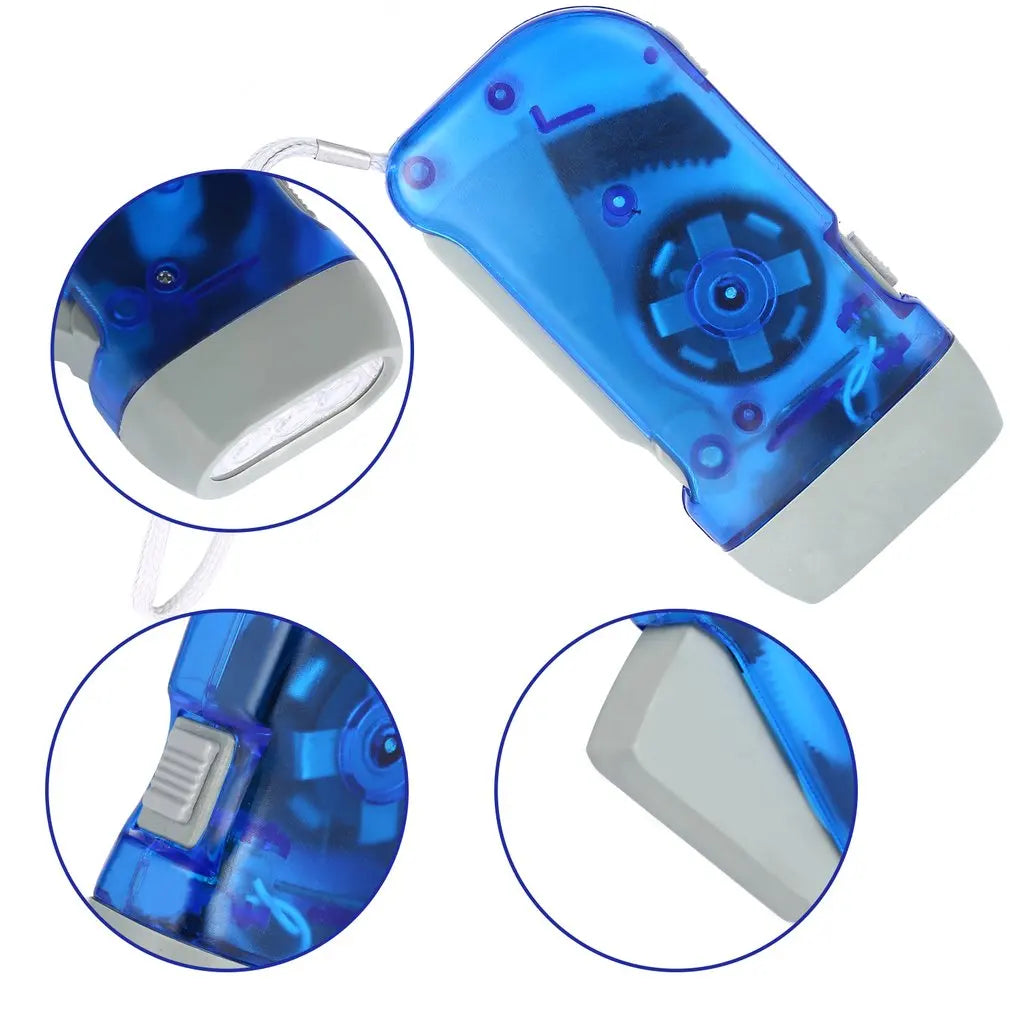 New 3 LED Hand Pressing Dynamo Crank Power Wind Up Flashlight Torch Light Hand Press Crank Camping Lamp Light for Outdoor Home