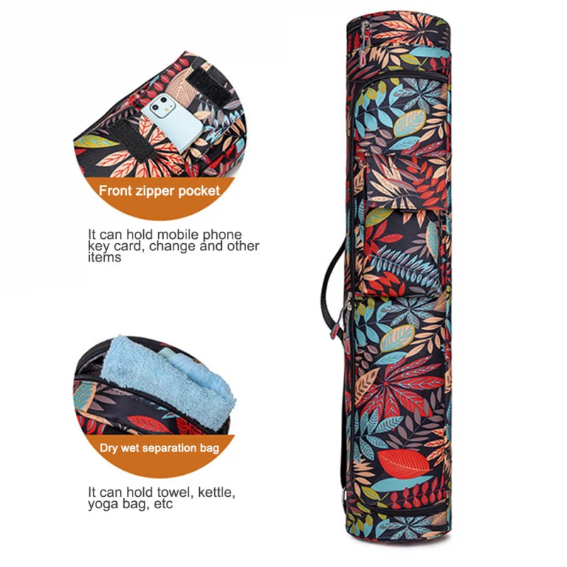 Yoga Bag Yoga Mat Bag Printed Men Women Sports Mat Bag Pilates Mat Backpack Fitness Dance Gym Mat Cover Sports Backpack