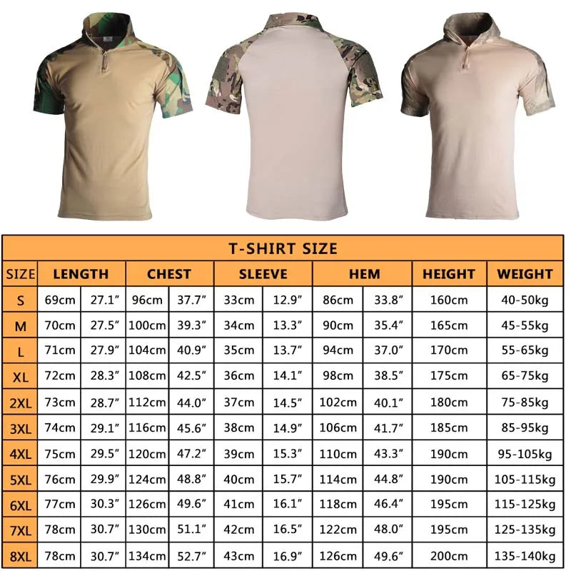 Tactical T-Shirts Men Sport Outdoor Tee Quick Dry Short Sleeve Shirt Hiking Hunting Combat Men Clothing Breathable