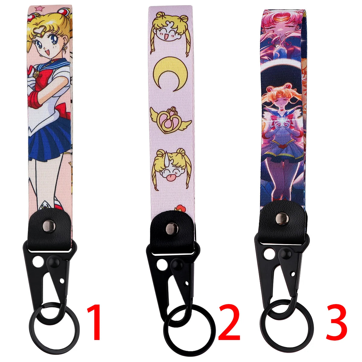 Kawaii Anime Keychain Straps Rope Cute Lanyard Bracelet for Keys Wrist Strap Short Lanyard Pendant Key Chain
