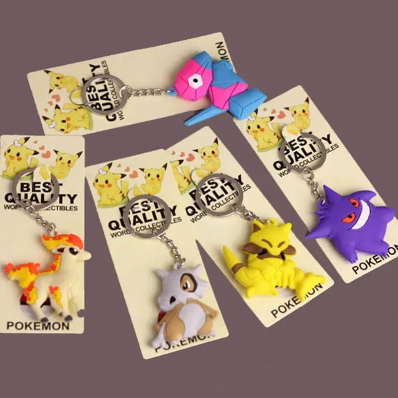 New Pokemon keychain Pikachu Pokémon PVC soft plastic pendant fashion bag pendant Charmander doll keychain car keychain