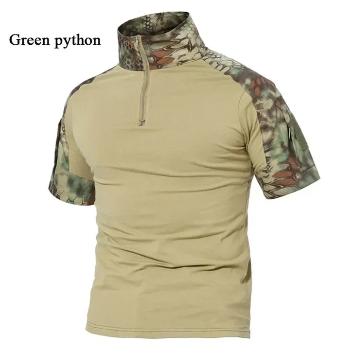Tactical T-Shirts Men Sport Outdoor Tee Quick Dry Short Sleeve Shirt Hiking Hunting Climbing Camouflage Men Clothing Breathable