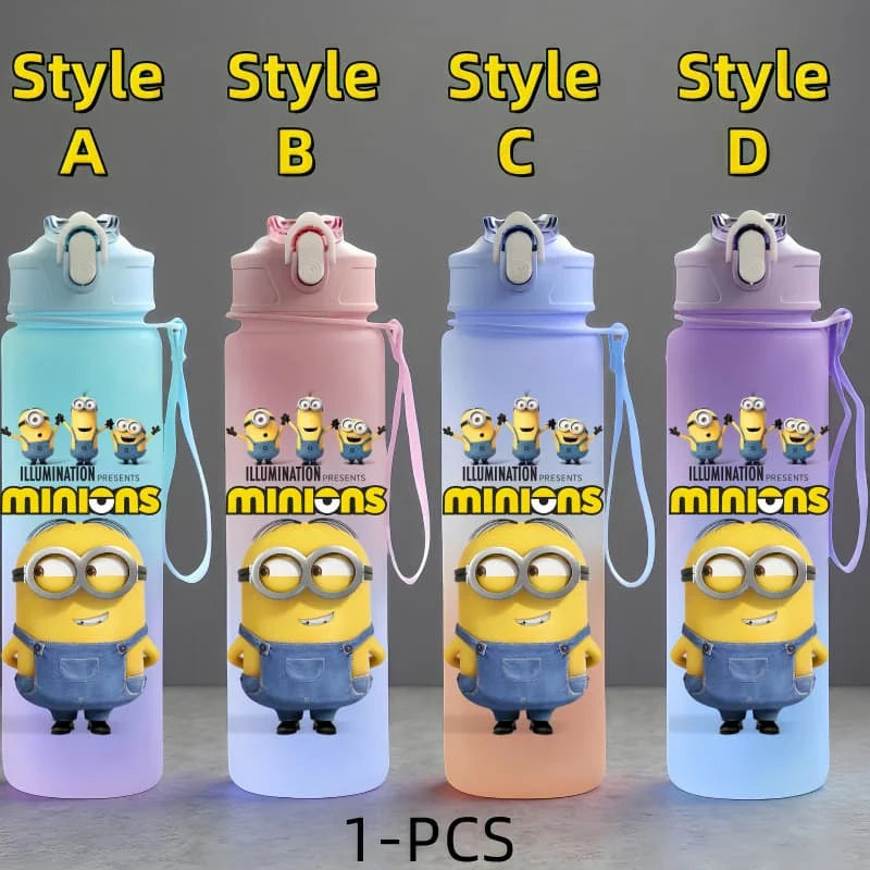 Minions Anime Character Water Cup Large Capacity Outdoor Sports Portable Rope Drinking Bottle Children's Gift Kettle
