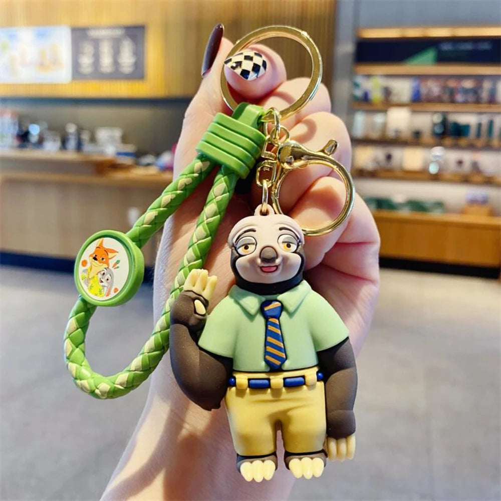 Zootopia Judy Hopps & Nick Wilde Couple Keychain Set - Cute Rabbit & Fox Car Key Rings, Backpack Charms for Fans, Couples, Kids