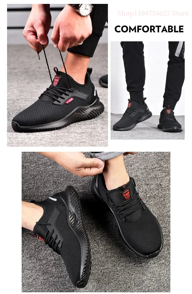 Work sports shoes Steel toe shoes Men's safety shoes Puncture-proof work shoes Boots Fashion durable shoes Safety protective sho