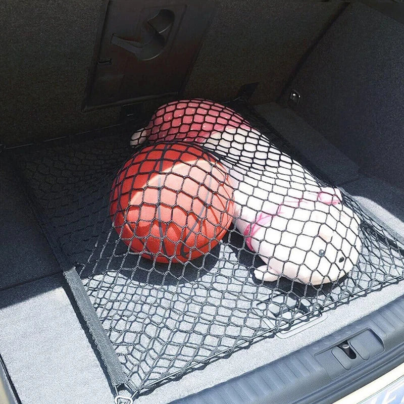 Universal Large Car Cargo Net Nylon Elastic Mesh Luggage Cargo Storage Pickup Tidy Net for Van SUV Truck Mesh Network Pocket
