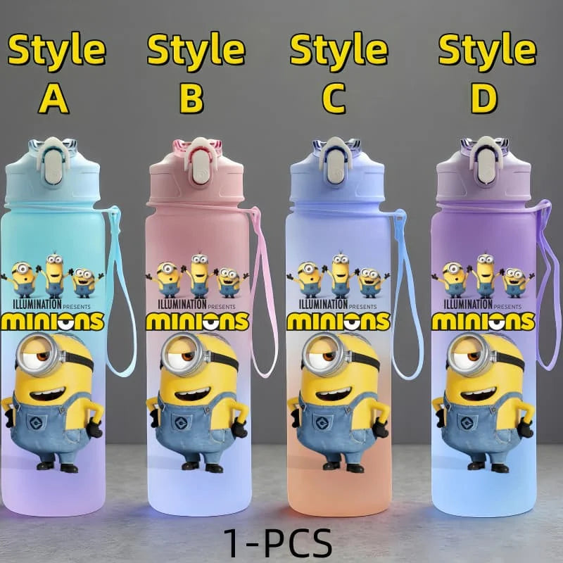 Minions Anime Character Water Cup Large Capacity Outdoor Sports Portable Rope Drinking Bottle Children's Gift Kettle