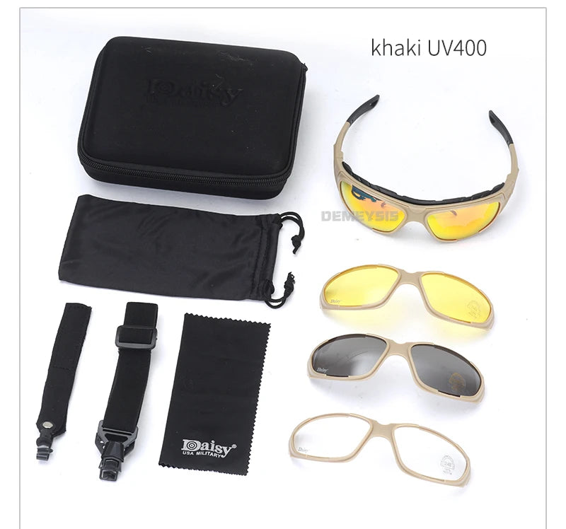 Tactical Glasses Outdoor Safety Polarized Sunglasses UV Protection for Hunting Biking Cycling Hiking Motorcycle Safety Eyewear