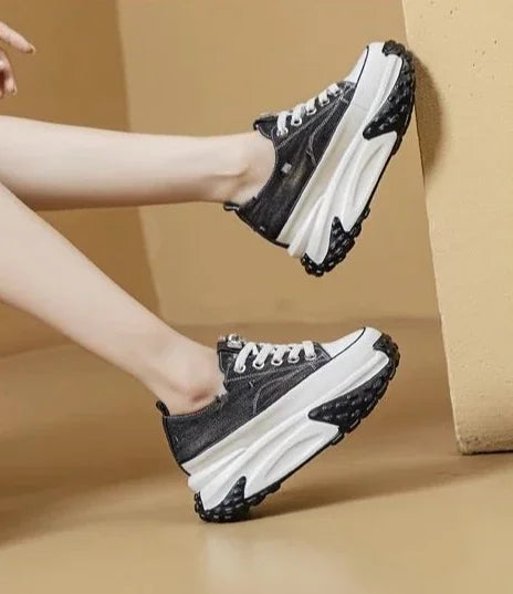 Women's Shoes High on Platform Retro Ladies Footwear Y2k Fashion Casual Light Cheap Offer Daily Routine 39 Vulcanized Shoe Deals