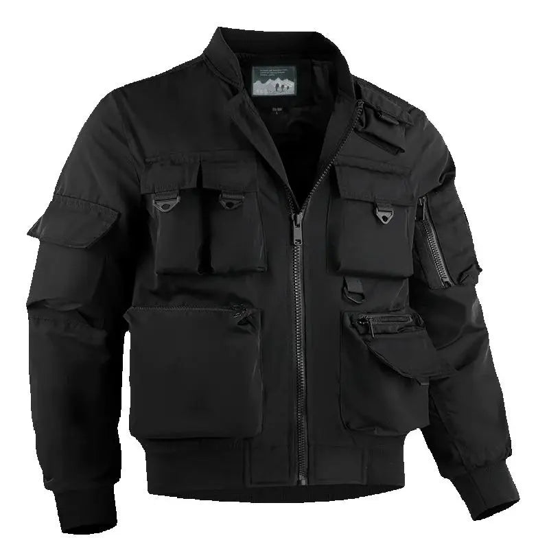 Tactical Jacket Men Autumn and Winter Casual Versatile Trend Outdoor Safari Style Cargo Coat Windproof Campus Clothing