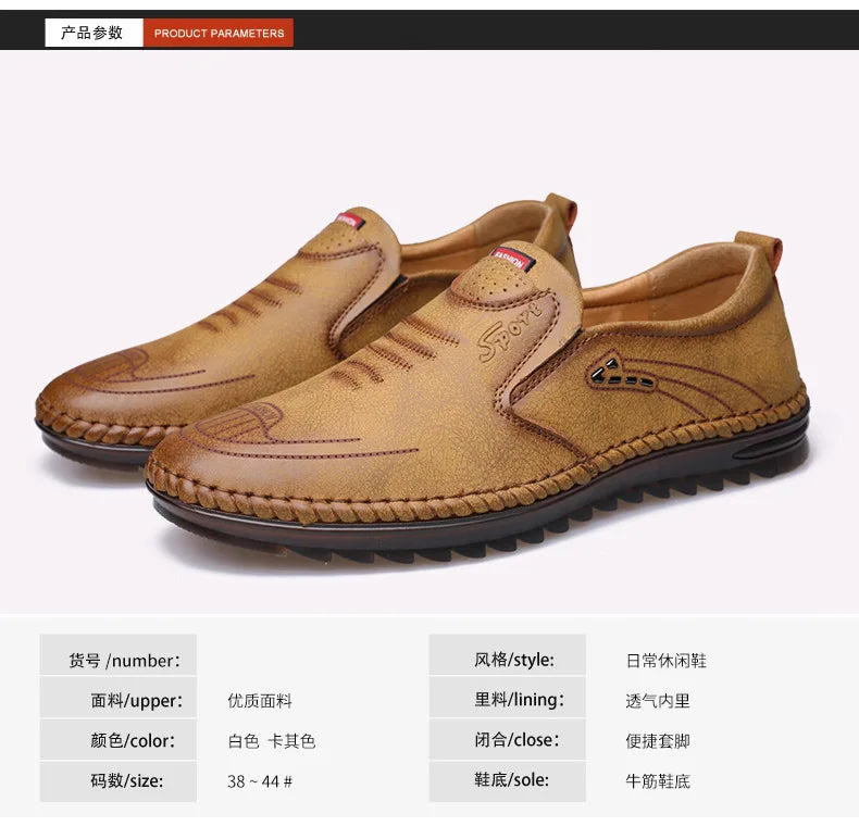 Handmade Leather Shoes Men Casual Sneakers Comfort Design Man Shoe Business Leather Loafers Men Shoes Moccasins Tooling Shoe