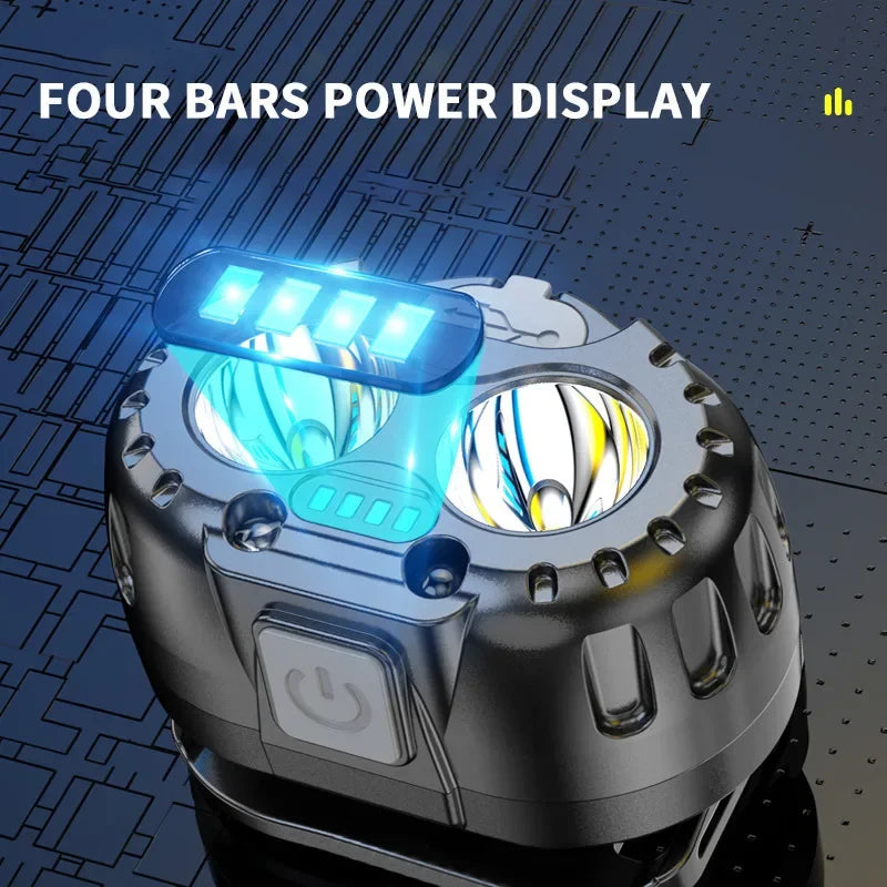 Outdoor Headlamp USB Rechargeable Work Flashlight Multifunctional Head Torch Mini LED Headlight for Camping Fishing Hiking