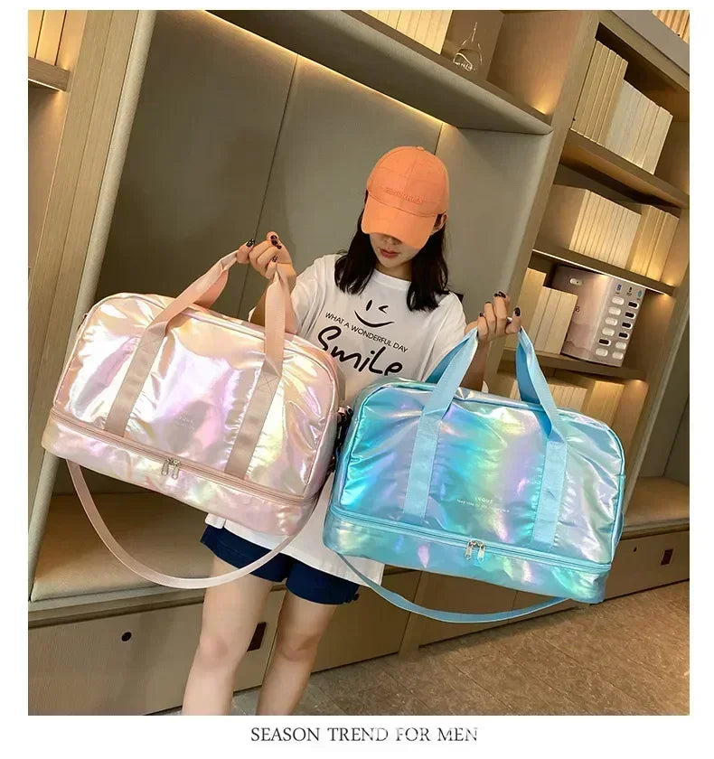 Women's gym travel bag large capacity handbag shoulder bag dry and wet separation sports fitness bag leisure luggage bag