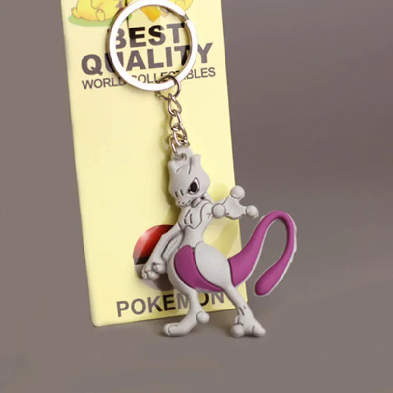 New Pokemon keychain Pikachu Pokémon PVC soft plastic pendant fashion bag pendant Charmander doll keychain car keychain