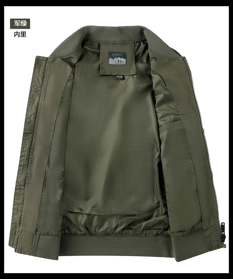 Tactical Jacket Men Autumn and Winter Casual Versatile Trend Outdoor Safari Style Cargo Coat Windproof Campus Clothing