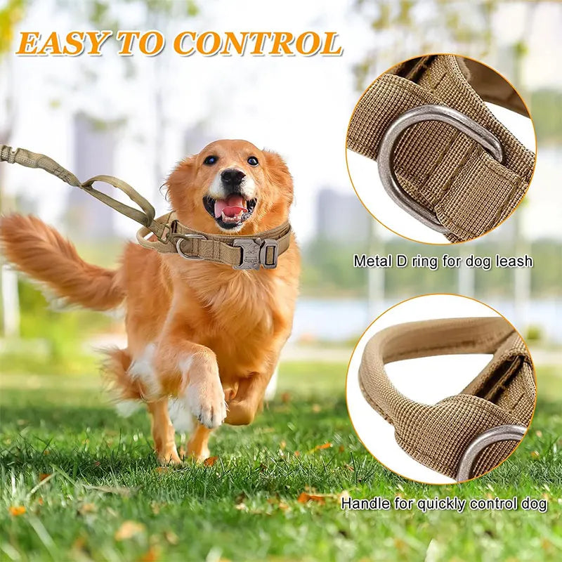 Outdoor Sports Style Tactical Dog Collar Usable Collar For Medium To Large Dogs With Traction Capability for Dog Training
