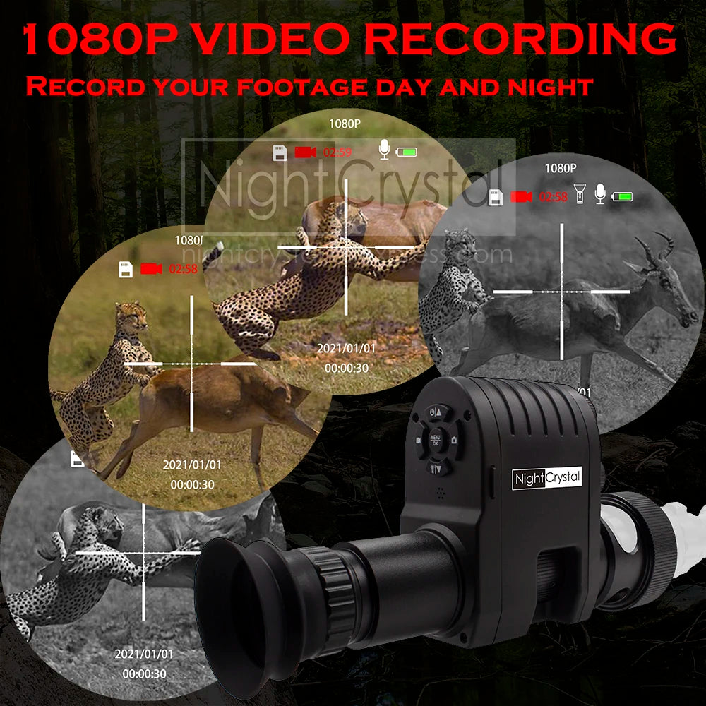 Hunting Night Vision Riflescope, Clip-on Attachment, Monocular, 1080p Video Camera, Thermal Goggle, Red Dot Sight, Laser IR, 850