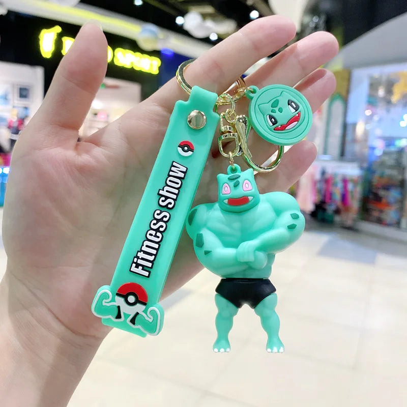 New Pokemon Pikachu Keychain Anime Cartoon Key Chain Charmander Psyduck Fashion Bag Keyring Pendant Accessories Toys Kids Gifts