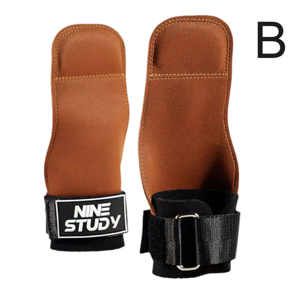 Gym Gloves Three Fingers Cowhide Weightlifting Workout Hand Palm Protector Gymnastics Hand Grips Pull up, Kettlebells, Training
