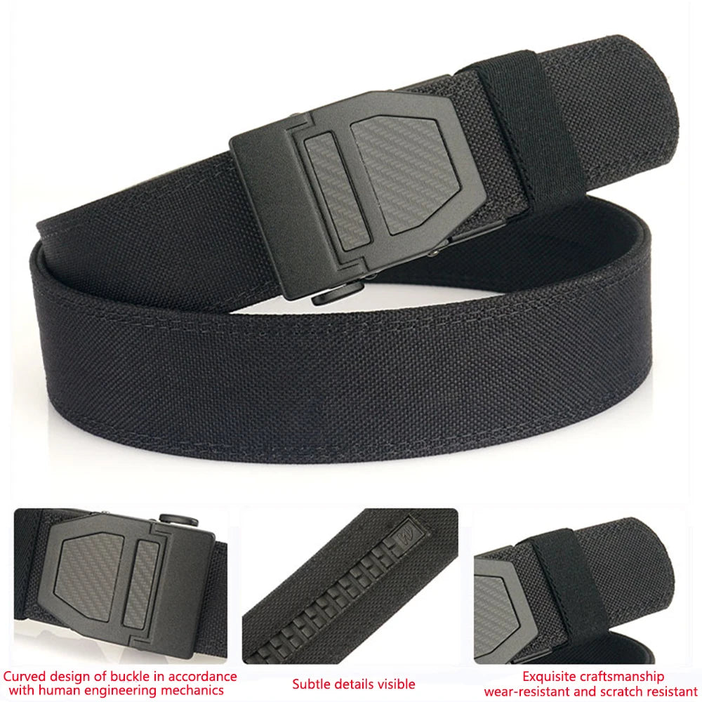 TUSHI Tactical Military Belt for Men Sturdy Nylon Metal Automatic Buckle Police Duty Gun Belt Outdoor Girdle IPSC Accessories