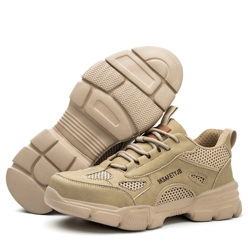 Safety Shoes Men for Work Sneaker Anti-smash Non Slip Work Shoes Steel Toe Protection Shoes Lightweight Breathable Work Boots