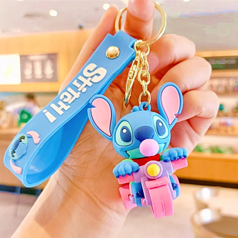 Wholesale Disney Anime Lilo & Stitch Pendant Keychains Holder Car Key Chain Key Ring Mobile Phone Bag Hanging Jewelry Gifts