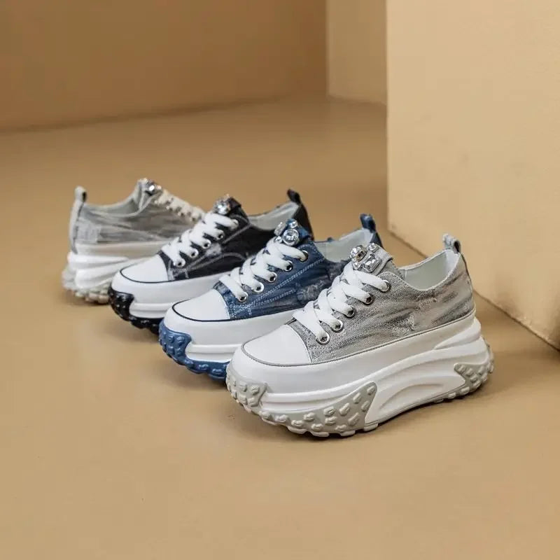 Women's Shoes High on Platform Retro Ladies Footwear Y2k Fashion Casual Light Cheap Offer Daily Routine 39 Vulcanized Shoe Deals