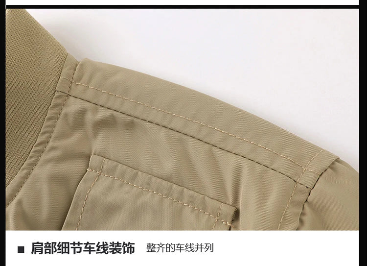 Tactical Jacket Men Autumn and Winter Casual Versatile Trend Outdoor Safari Style Cargo Coat Windproof Campus Clothing
