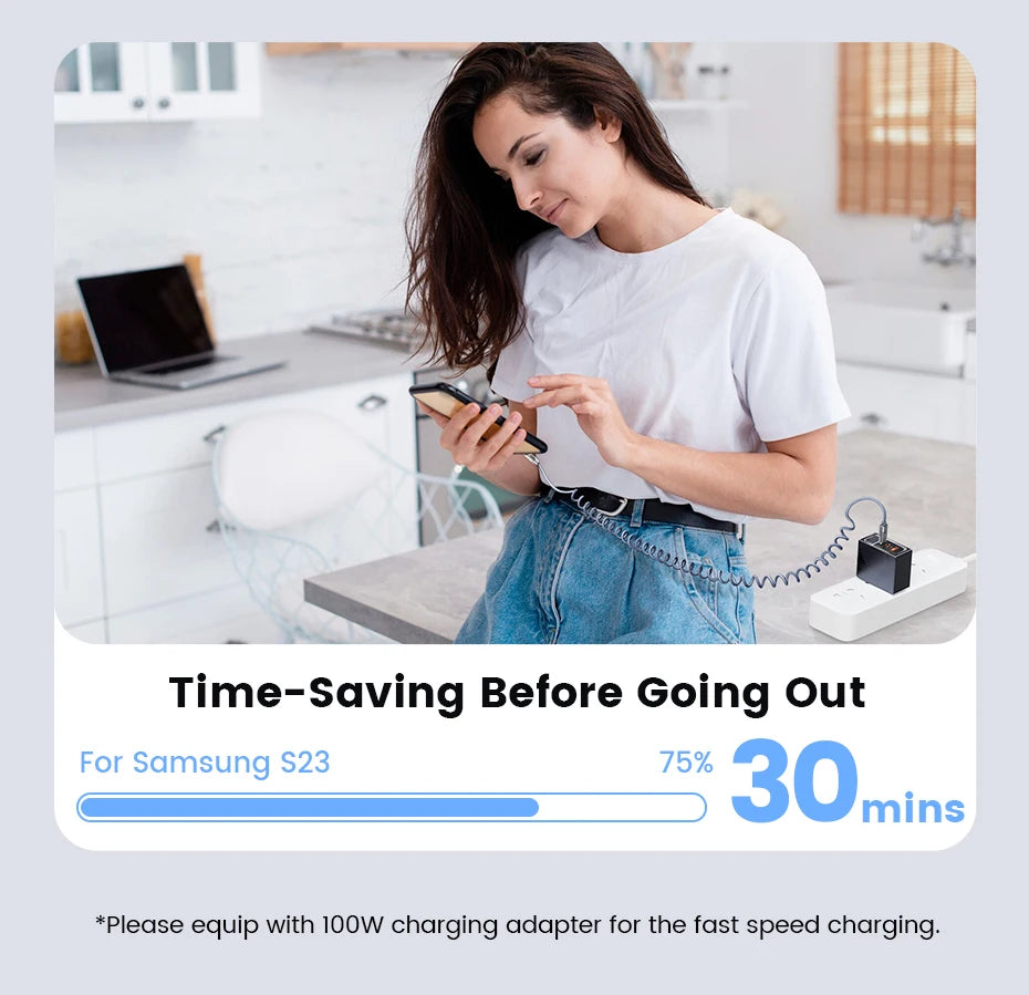Toocki Type C to Type C Cable 100W Display Fast Charging Charger USB C to USB C Transparent PD Cable For IPhone15 Xiaomi Macbook