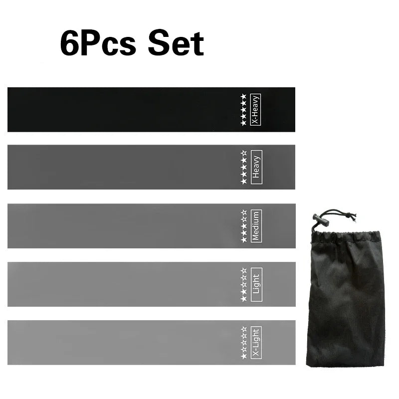 Gray Color Fitness Workout Training Resistance Bands Home Yoga Sport Resistance Bands Stretching Elastic Pilates Gym Equipment