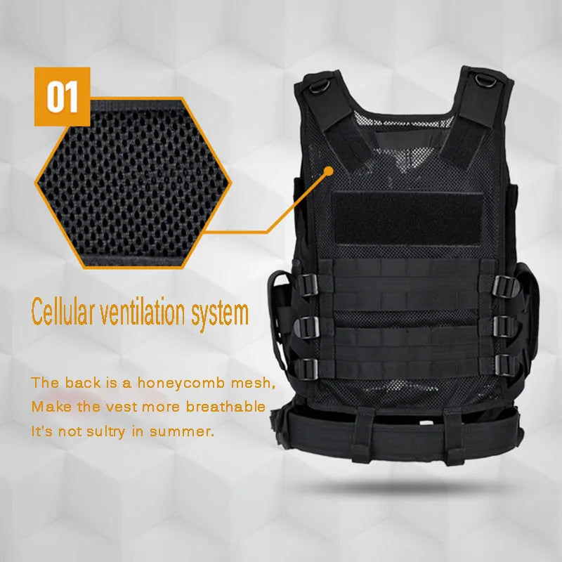Tactical Vest for Hunting Multi-Pocket Swat Army Tactical uniform Body Armor Vests CS Game Airsoft Training Jacket