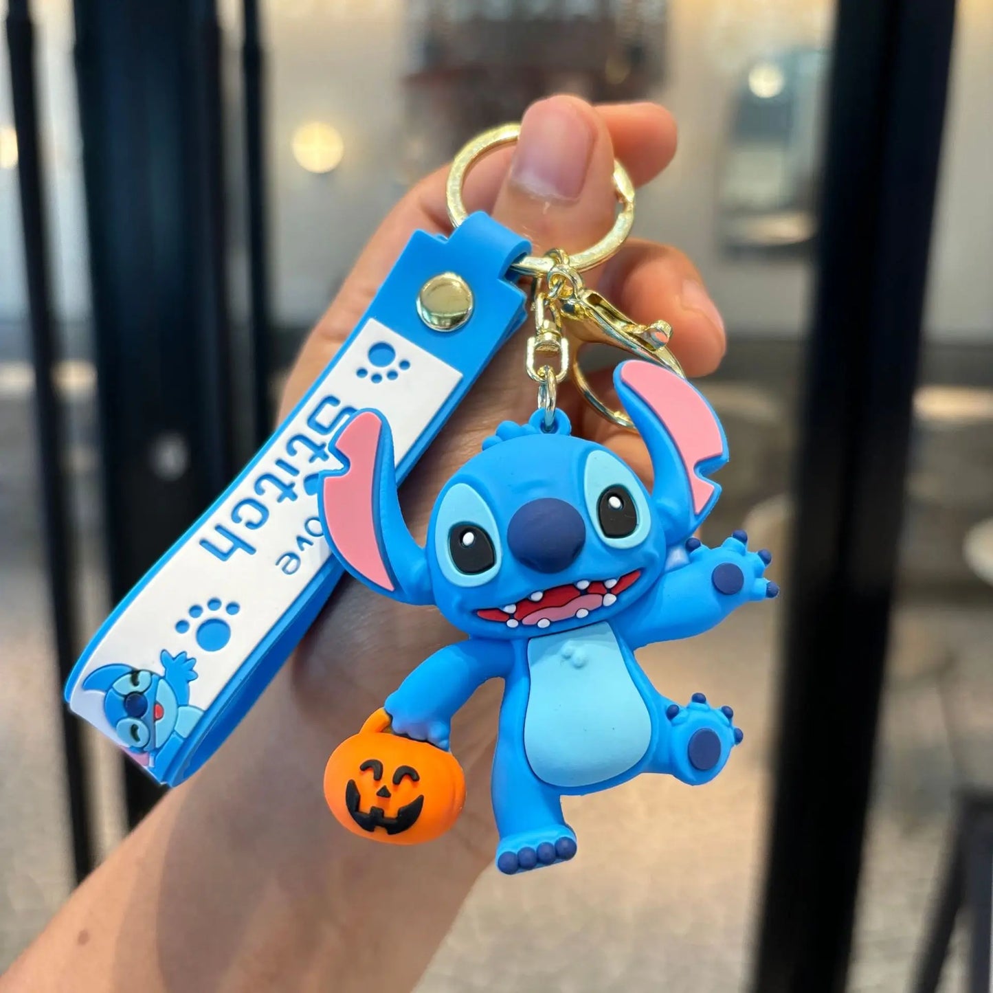 Wholesale Anime Disney Keychain New Mickey Mouse Minnie Lilo & Stitch Doll Keyring Ornament Key Chain Car Pendant Kid Toys Gifts