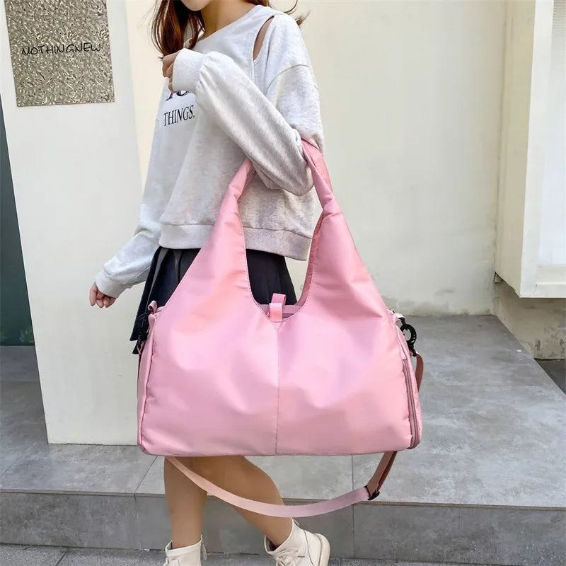 Solid Yoga Mat Bag Gym Fitness Handbags for Women Men Training Sac De Sports Travel Gymtas Nylon Outdoor Sports Tas Sporttas