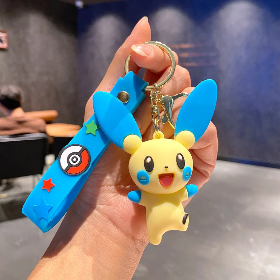 New Pokemon Pikachu Keychain Anime Cartoon Key Chain Charmander Psyduck Fashion Bag Keyring Pendant Accessories Toys Kids Gifts