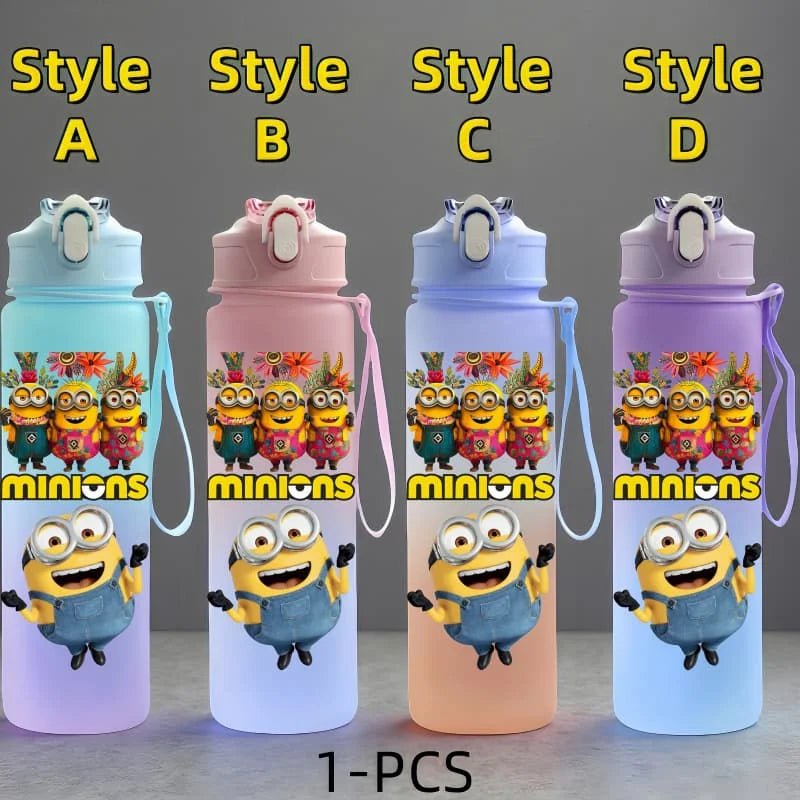 Minions Anime Character Water Cup Large Capacity Outdoor Sports Portable Rope Drinking Bottle Children's Gift Kettle